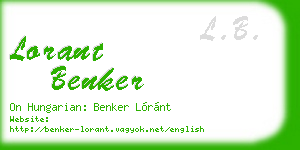 lorant benker business card